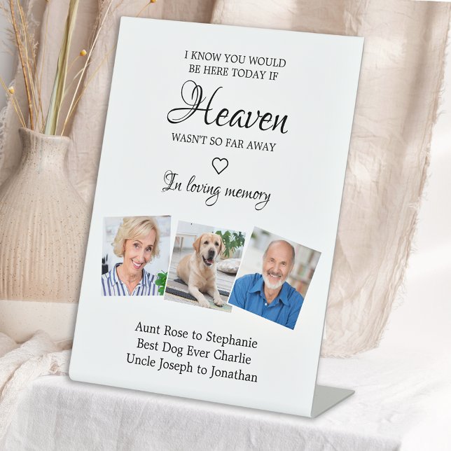 In Loving Memory 3 Photo Memorial Wedding Pedestal Pedestal Sign (Creator Uploaded)