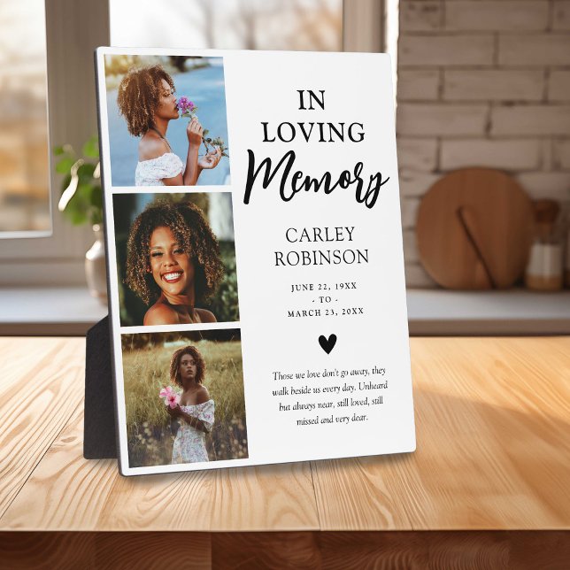In Loving Memory 3 Photo Tribute Memorial Plaque (Creator Uploaded)