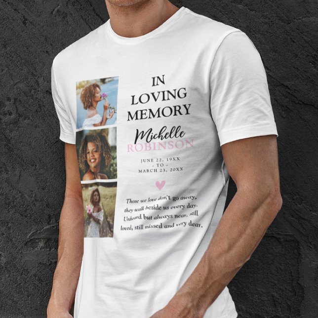 In Loving Memory 3 Photo Tribute T-Shirt (Creator Uploaded)