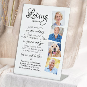 In Loving Memory 4 Photo Heaven Wedding Memorial Pedestal Sign