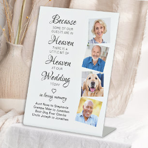 In Loving Memory 4 Photo Heaven Wedding Memorial Pedestal Sign