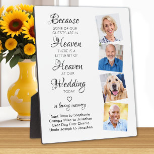 In Loving Memory 4 Photo Heaven Wedding Memorial Plaque