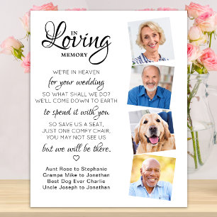 In Loving Memory 4 Photo Heaven Wedding Memorial Poster