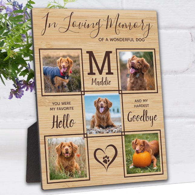 In Loving Memory 5 Photo Collage Pet Memorial Plaque (Creator Uploaded)