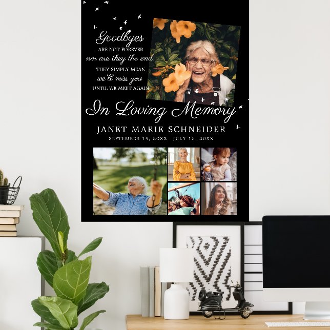In Loving Memory | 6 Photo Collage Funeral  Poster (Home Office)