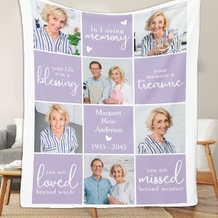 In Loving Memory 6 Photo Collage Memorial Poem Fleece Blanket