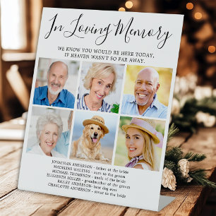 In Loving Memory 6 Photo Modern Memorial Wedding Pedestal Sign