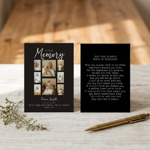 In Loving Memory   8 Photo Collage Memorial Calling Card