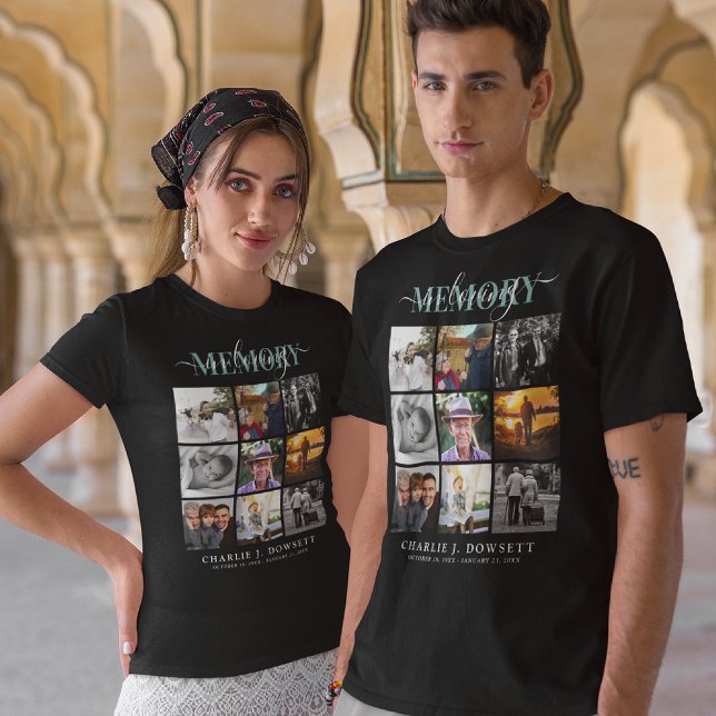 In Loving Memory 9Photo Collage Memorial Tribute T-Shirt (Creator Uploaded)