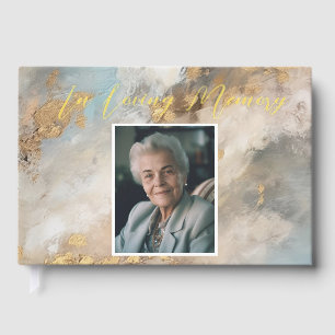 In Loving Memory Abstract Photo Funeral Memorial Guest Book