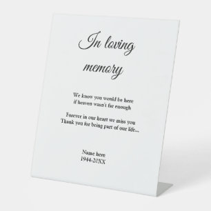 in loving memory add name text keepsake sign