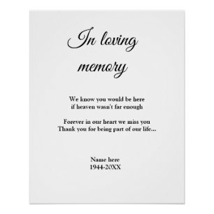 in loving memory add name text keepsake sign
