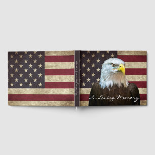 In Loving Memory American Flag Bald Eagle Funeral Guest Book