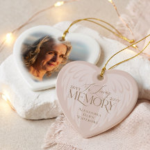 In Loving Memory Angel Wings Photo Heart Keepsake