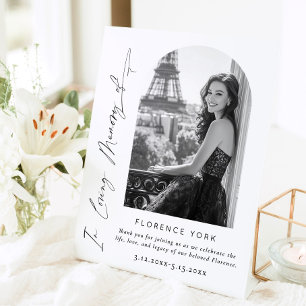 In Loving Memory Arch photo Funeral Welcome Pedestal Sign