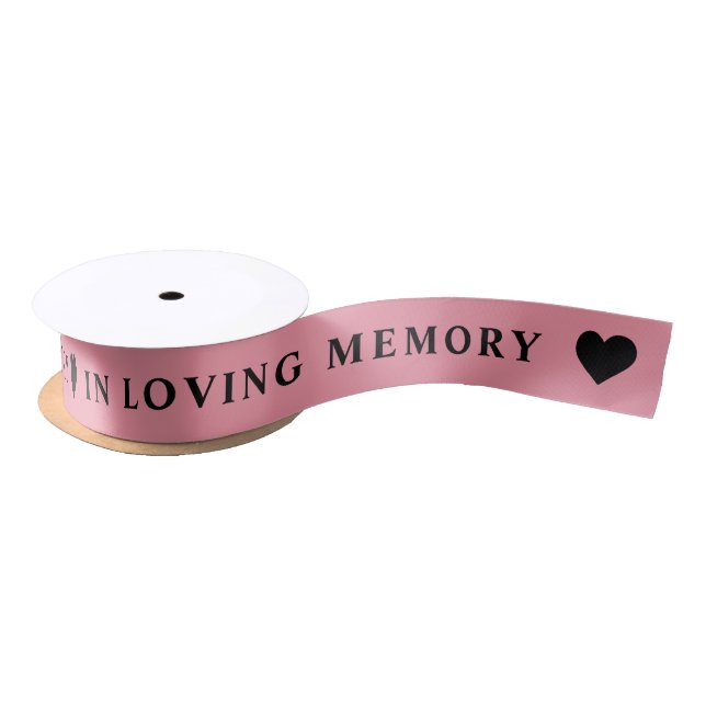 In Loving Memory | Baby Pink Ribbon Satin Ribbon (Spool)