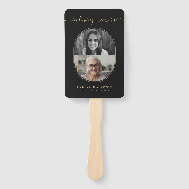 In Loving Memory Before & After Photo Hand Fan (Front)