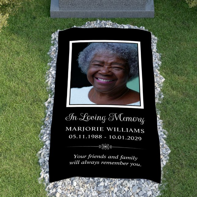 In Loving Memory Black & White Photo Grave Cover Banner (In Loving Memory Black & White Photo Grave Cover Banner
)