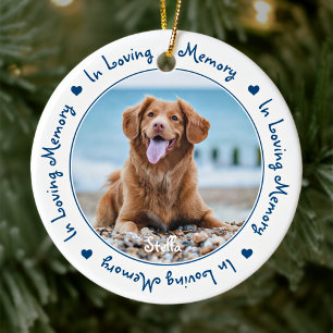 In Loving Memory Blue Keepsake Pet Memorial Ceramic Tree Decoration