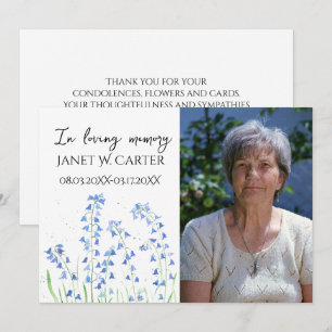 In Loving Memory Bluebells Blue Floral Funeral Invitation