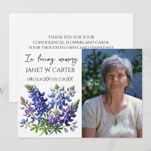 In Loving Memory Bluebonnets Texas Floral Funeral Invitation