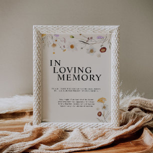 In Loving Memory Boho Wildflower Wedding Sign