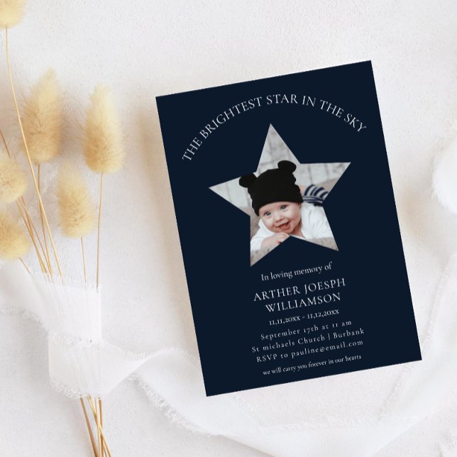 in loving memory brightest star child funeral  invitation (Creator Uploaded)