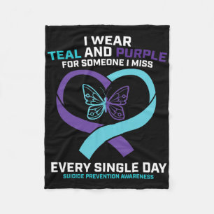 In Loving Memory Butterfly Dad Suicide Prevention  Fleece Blanket