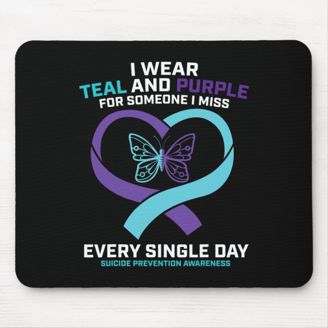 In Loving Memory Butterfly Dad Suicide Prevention  Mouse Pad (Front)