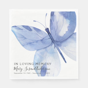 In Loving Memory Butterfly Funeral Memorial Wake Napkin
