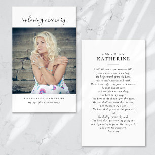 In Loving Memory Calligraphy 2 Photo Prayer Card