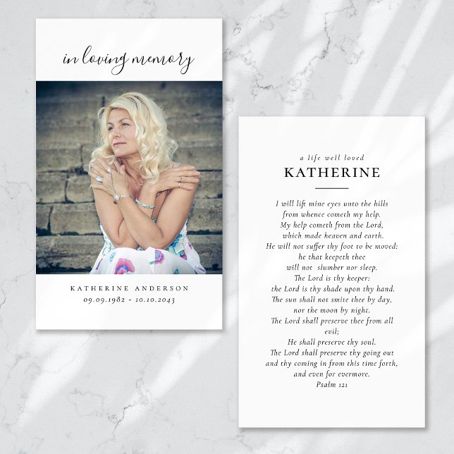 In Loving Memory Calligraphy 2 Photo Prayer Card (Creator Uploaded)
