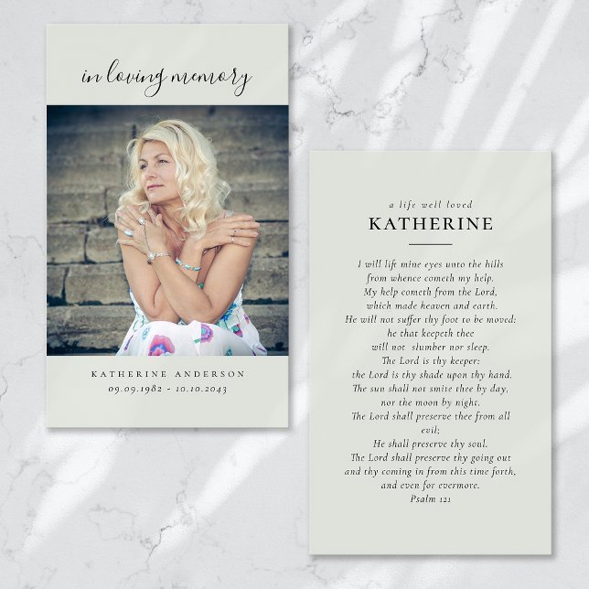 In Loving Memory Calligraphy 2 Photo Prayer Card (Creator Uploaded)
