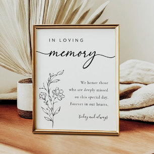 In Loving Memory Calligraphy Wedding Sign