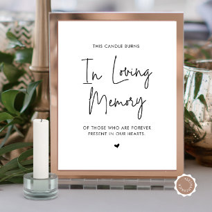 In Loving Memory Candle, Wedding Memorial Table Poster
