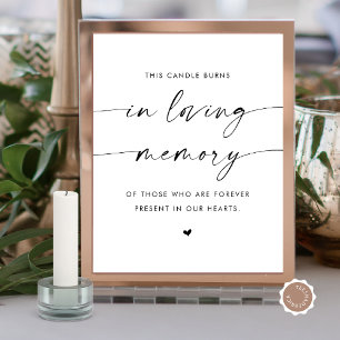In Loving Memory Candle, Wedding Memorial Table Poster