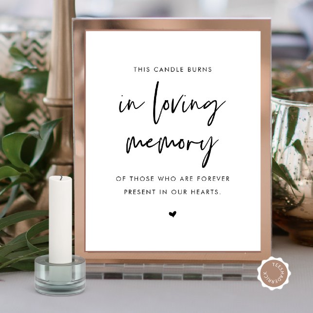 In Loving Memory Candle, Wedding Memorial Table Poster (In Loving Memory, Wedding Memorial Table Sign, Candle Burns, Digital Download)