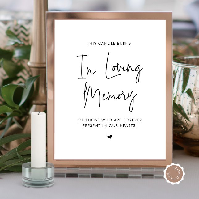 In Loving Memory Candle, Wedding Memorial Table Poster (Beautiful In Loving Memory Candle Burns, Modern Wedding Memorial Table Sign, Digital Download)
