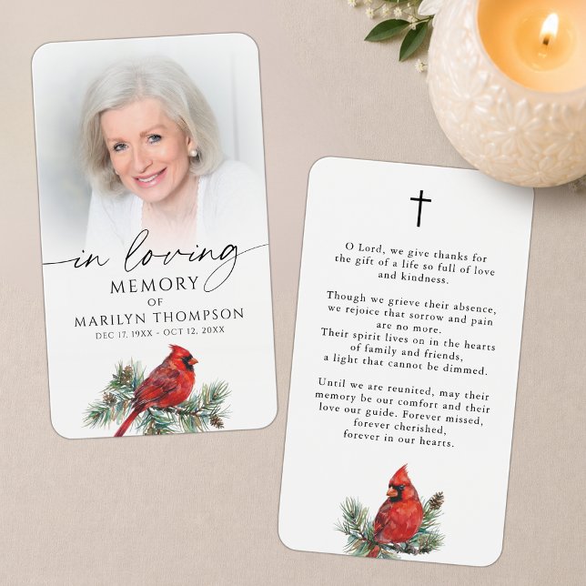 In Loving Memory Cardinal Memorial Prayer Card (Creator Uploaded)