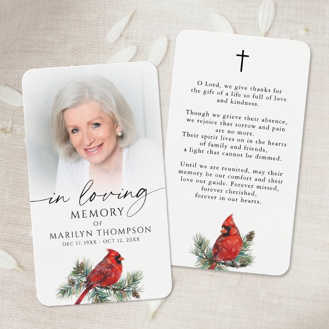 In Loving Memory Cardinal Memorial Prayer Card (Creator Uploaded)
