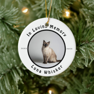 In Loving Memory Cat Photo Memorial Ceramic Tree Decoration