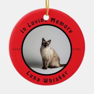 In Loving Memory Cat Photo Memorial Ceramic Tree Decoration