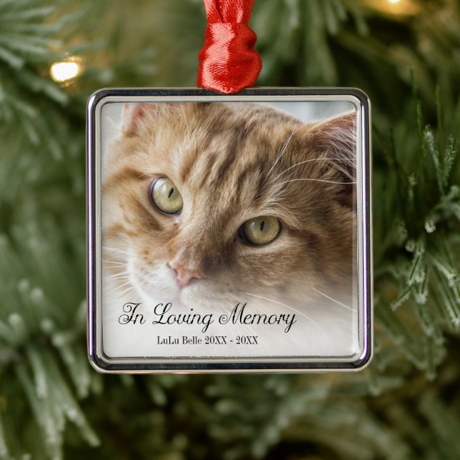 In Loving Memory Cat Photo Metal Tree Decoration (Tree)