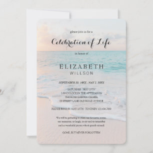 In Loving Memory Celebration of Life Beach Funeral Invitation