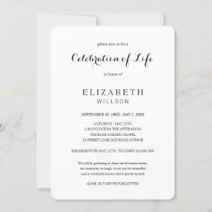 In Loving Memory Celebration of Life Funeral Invitation