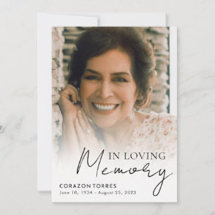 In Loving Memory Celebration of Life Photo Funeral Invitation