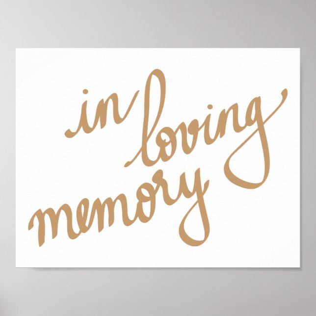 In Loving Memory Chic Calligraphy Script Poster (Front)