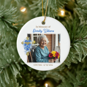 In Loving Memory   Christmas Photo Memorial Ceramic Tree Decoration