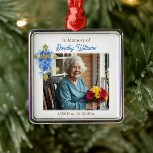 In Loving Memory   Christmas Photo Memorial Metal Tree Decoration