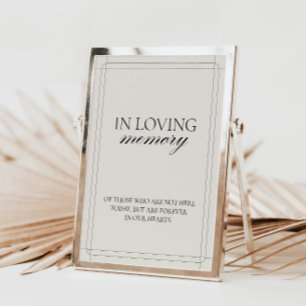 In Loving Memory Classic Light Grey Sign      Invitation